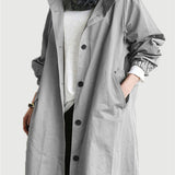 Women's Oversized Water-Repellent Windbreaker in Ice Gray