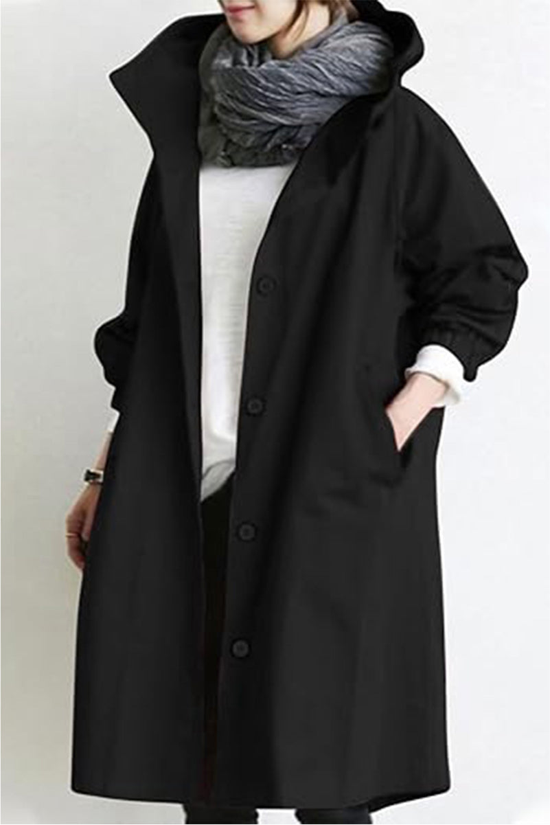 Women's Oversized Water-Repellent Windbreaker in Black