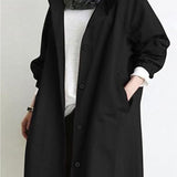 Women's Oversized Water-Repellent Windbreaker in Black