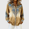 Vintage Western Floral Button-Up Blouse in Blue
