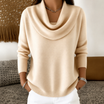 Women's Collared Sweater in Beige