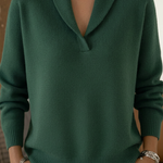 Léa V-Neck Sweater in Green