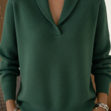 Léa V-Neck Sweater in Green
