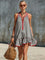Women's Sleeveless Striped Mini Dress in Gray