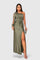 Alionessah Elegant Maxi Dress in Olive Green