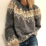 Samantha Classic Icelandic Knit Sweaters in Gray