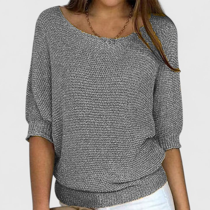 Women's Effortless Knit Sweater in Gray