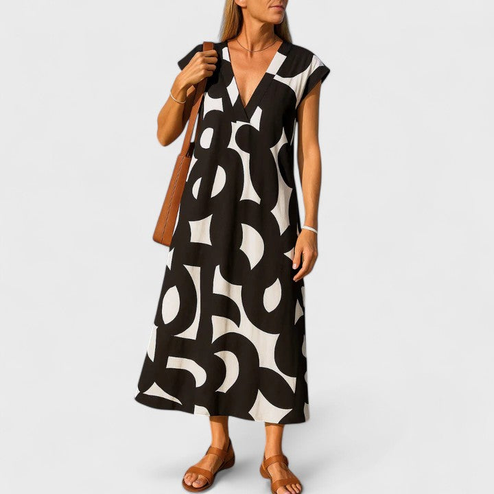 Women's Flowing V-Neck Dress
