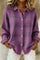 Women's Pink Plaid Knit Cardigan in Purple