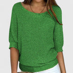 Women's Effortless Knit Sweater in Dark Green