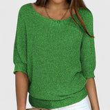 Women's Effortless Knit Sweater in Dark Green
