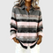 Women's Horizontal Stripe Button-Up Blouse in Blushing Pink