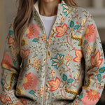 Women's Vintage Floral Zip Cardigan