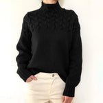 Women's Warm Turtleneck Sweater in Black